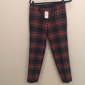 JCrew Factory tartan plaid city fit skimmer pants.